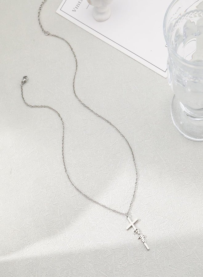 Tasiso Cross Necklace for Women, Sterling Silver Cross Necklace Dainty Evelyn Cross Choker Trendy Cute Sterling Silver Cross Pendant Chain Faith Jewelry Gift for Her - Image 5